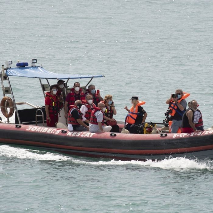 José Martí pide prudencia en el mar durante el simulacro de rescate de la Unidad Acuática del Consorcio de Bomberos realizado en Borriana