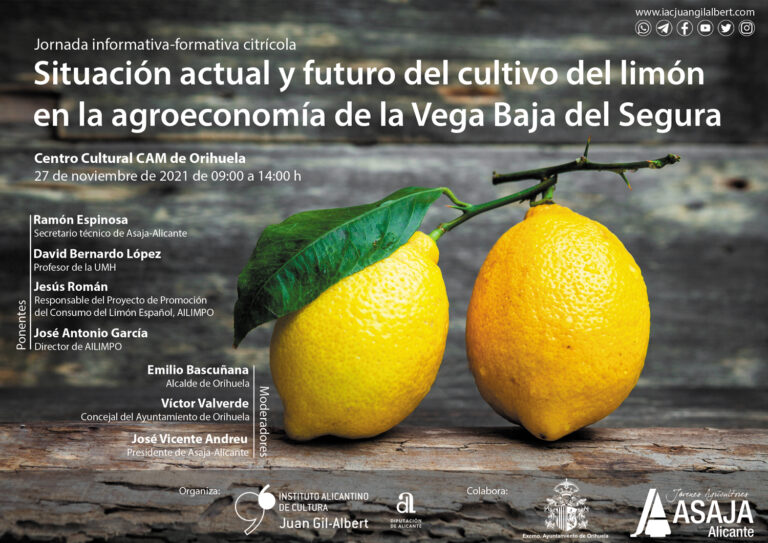 El Instituto Juan Gil-Albert organizada una jornada informativa sobre la agroeconomía en la Vega Baja