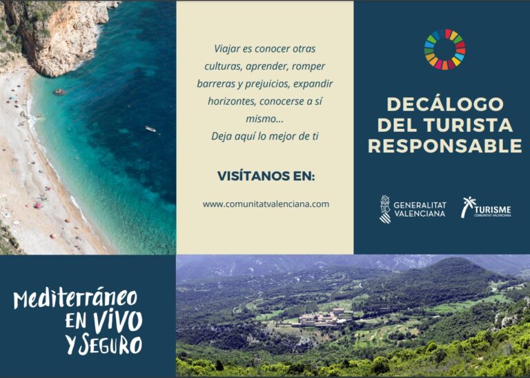 Turisme publica un ‘Decálogo del Turista Responsable’ para fomentar valores de respeto y sostenibilidad entre personas que visitan la Comunitat