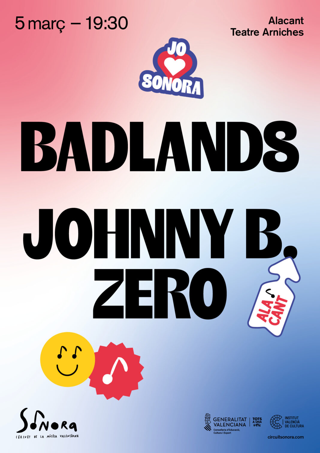 El circuit Sonora arriba a Alacant amb el rock de Badlands i Johnny B. Zero