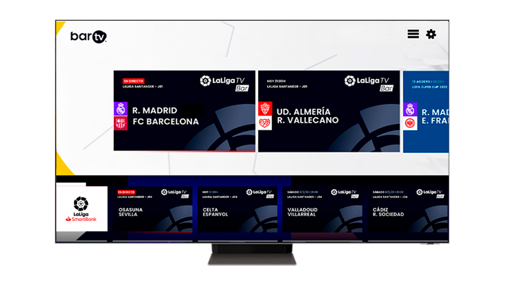 Samsung y Mediapro lanzan la aplicación Bar TV en todos sus televisores inteligentes